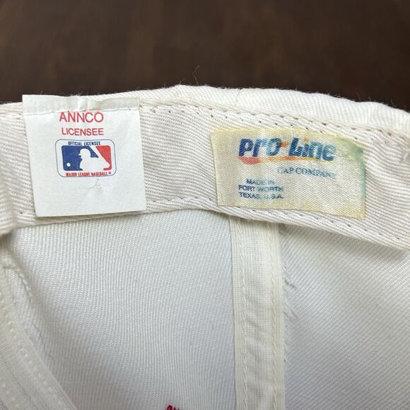 Vintage ANNCO Cincinnati Reds Hat Snapback Cap Pro Line MLB 90s USA Red/White - Picture 8 of 12